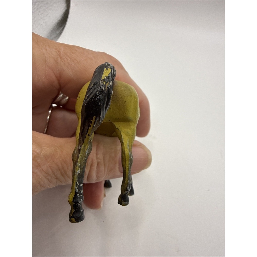 Vintage Durham Industries Miniature 3" Horse Cast Metal Tan Yellow  1976 (#3) - Picture 5 of 8